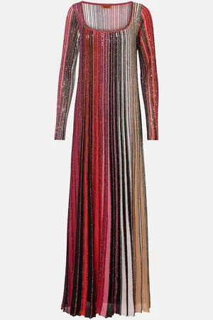 Missoni Striped plissÃ© lamÃ© maxi dress