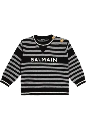Balmain Baby logo striped wool sweater