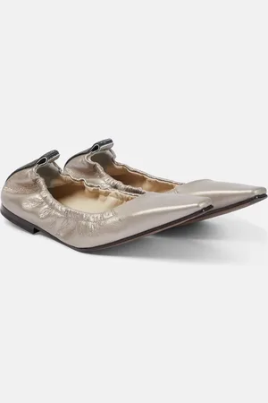 Brunello Cucinelli Metallic leather ballet flats