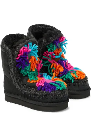 Mou Floral-appliquÃ© suede boots