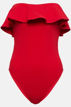 Karla Colletto Ruffled bandeau swimsuit