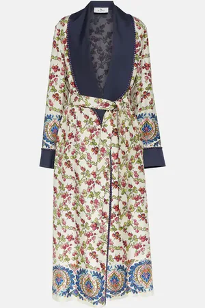 Etro Belted printed silk coat
