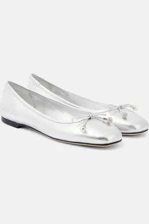Jimmy Choo Elme metallic leather ballet flats