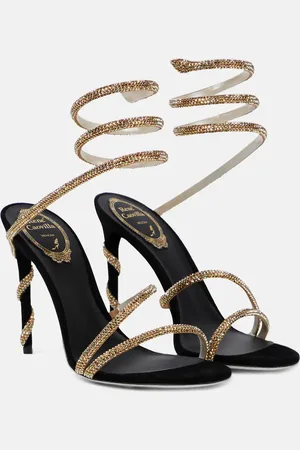 RENE CAOVILLA Margot embellished suede sandals