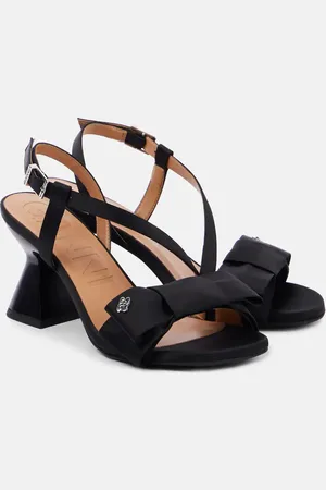 Ganni Bow-detail slingback pumps