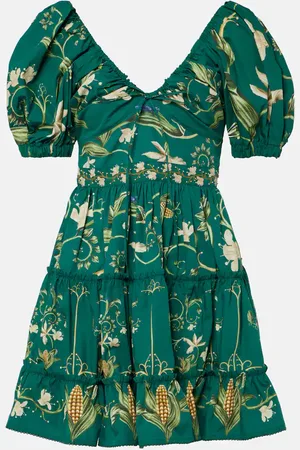 Agua by Agua Bendita Manzanilla Esmeralda cotton minidress