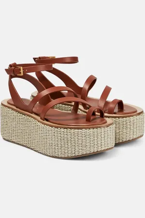 Max Mara Biarritz leather platform espadrille sandals