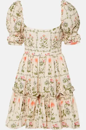 Agua by Agua Bendita Alaria puff-sleeve cotton minidress