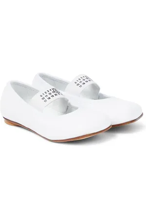 Maison Margiela Logo leather-trimmed ballet flats