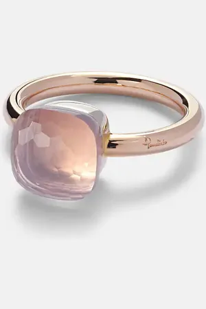 Pomellato Nudo 18kt gold ring with rose quartz