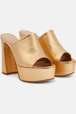 Gianvito Rossi Holly leather platform mules