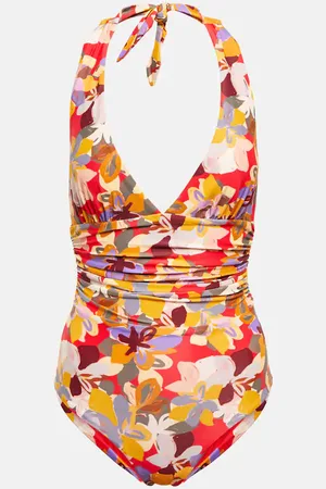 Rebecca Vallance Santiago printed halterneck swimsuit