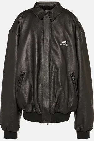 Balenciaga Oversized leather bomber jacket