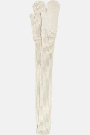 Max Mara Fly ribbed-knit cashmere gloves