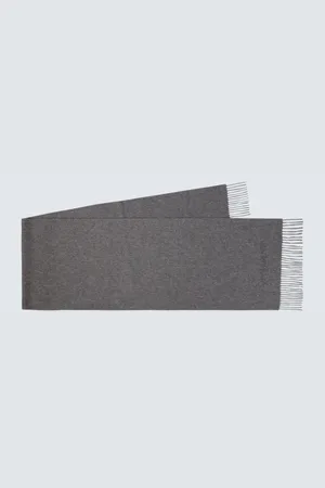 Saint Laurent Logo fringed cashmere scarf
