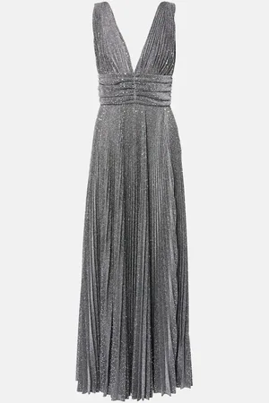 Dolce & Gabbana Metallic plissÃ© cocktail dress
