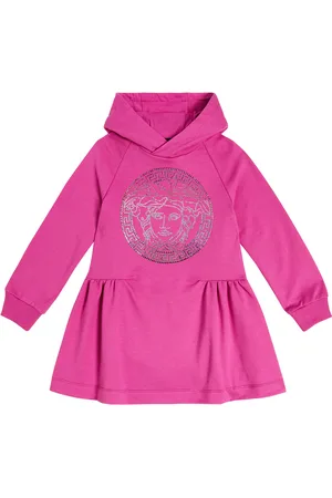 VERSACE Embellished cotton sweater dress