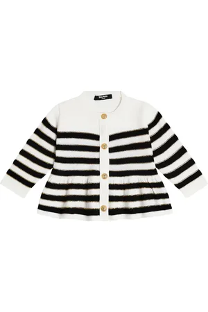 Balmain Baby striped wool-blend cardigan