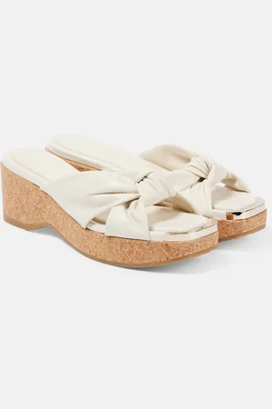 Jimmy Choo Avenue 50 leather wedge mules