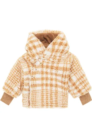 1+ IN THE FAMILY Baby Ethan checked hooded teddy jacket