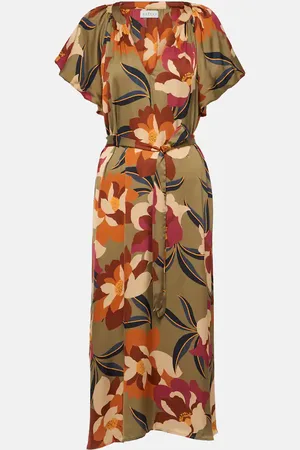 Velvet Francie printed satin midi dress