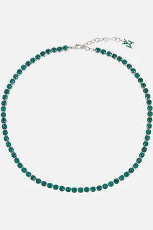 Amina Muaddi Tennis crystal-embellished necklace