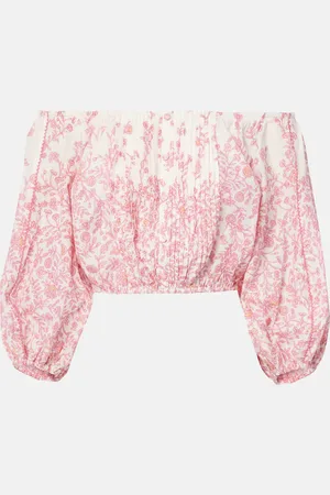 POUPETTE ST BARTH Bova floral cotton-blend crop top