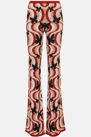 Alessandra Rich Printed high-rise flare pants