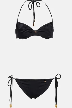 Tom Ford Logo ruched bikini