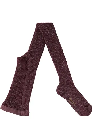 BONPOINT Thomini ribbed-knit cotton-blend lamÃ© tights