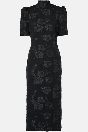 ROTATE Jacquard midi dress