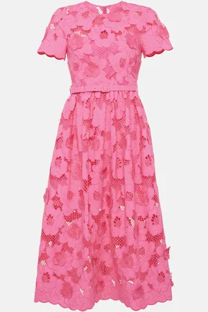 Self-Portrait Cotton-blend lace midi dress