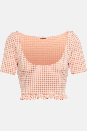 Miu Miu Checked crop top