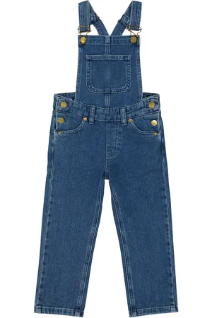 Mini Rodini Logo-embroidered denim dungarees