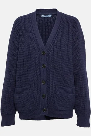 Prada Oversized cotton-blend knit cardigan