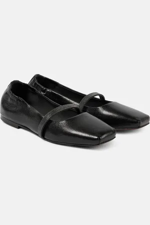 Brunello Cucinelli Monili leather Mary Jane flats
