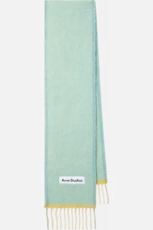 Acne Studios Logo fringed wool-blend scarf