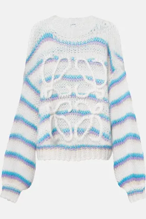 Loewe Anagram striped mohair-blend sweater