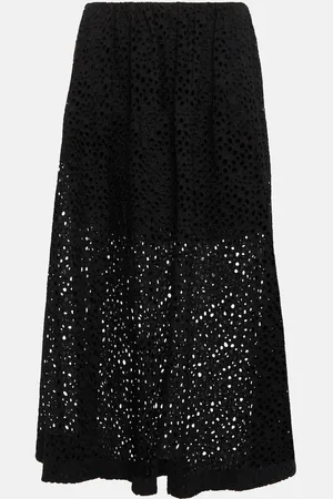 Totême High-rise eyelet cotton midi skirt