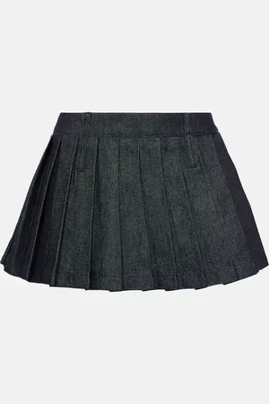 The Frankie Shop Blake pleated denim miniskirt