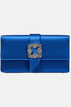 Manolo Blahnik Capri embellished satin clutch