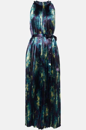 ULLA JOHNSON Amiko pleated satin midi dress
