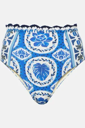 Farm Rio Tile Dream high-rise bikini bottoms