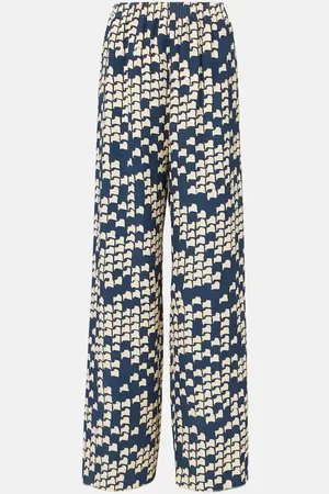 VALENTINO Cady Couture printed wide-leg pants