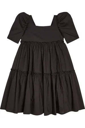 MONNALISA Ruffled puff-sleeve cotton dress