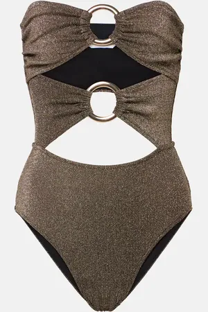 ALEXANDRA MIRO Anya cutout lamÃ© swimsuit
