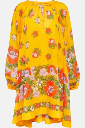 ALÉMAIS Balloon-sleeve floral minidress