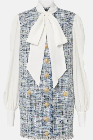 Balmain Cotton-blend tweed minidress