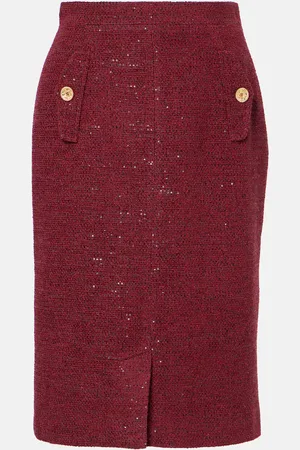 Alessandra Rich Sequined tweed pencil skirt