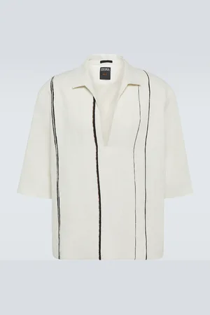 Ermenegildo Zegna Oversized striped linen shirt